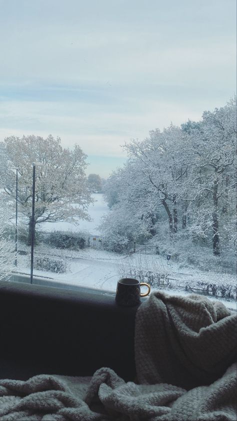 Snow, nature, trees, street view, mug, hot drink, blanket, window view, sky Snow Morning Aesthetic, Winter View From Window, Snowy Window Aesthetic, Good Morning Snowy Day, Snowy Day Aesthetic, Cold Morning Aesthetic, Winter Morning Aesthetic, Vibey Wallpapers, January Vibes