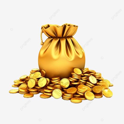 cartoon lucky bag full of gold coins 3d coins gold png Bag Clipart, Spin Wheel, Gold Png, Gold Clipart, Cartoon Clipart, Transparent Image, Clipart Cartoon, One Dollar, Gold Coin