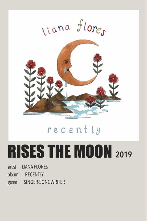 Liana Flores Poster, Rises The Moon Song, Liana Flores Rises The Moon, Liana Flores, Song Posters, Character Features, Spotify Songs, Music Poster Ideas, Moon Song