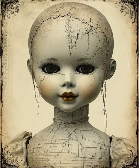 Creepy Doll Image one - You Goth This's Ko-fi Shop - Ko-fi ❤️ Where creators get support from fans through donations, memberships, shop sales and more! The original 'Buy Me a Coffee' Page. Cracked Doll, Creepy Doll, Creepy Dolls, Goods And Services, Art Project, Junk Journal, Art Projects, The Original, The Creator