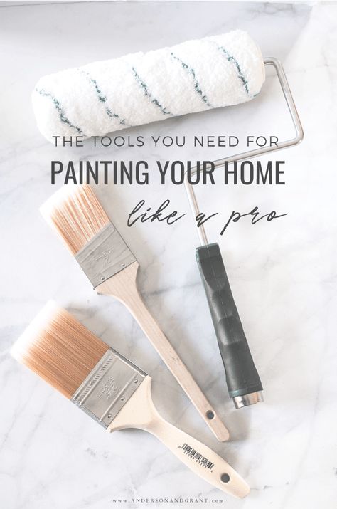 No need to hire someone to paint your walls. Find out all the tools you'll need, including a few you probably never thought of, and also download a free printable shopping list to take to the store! #paintingtoolsforwalls #InteriorPainting #howtopaintyourwallslikeapro Painting Supplies List, House Shopping List, Paint Like A Pro, Paint Brushes And Rollers, Home Depot Paint, Paint Prep, Printable Shopping List, Diy Wall Painting, Painted Trays