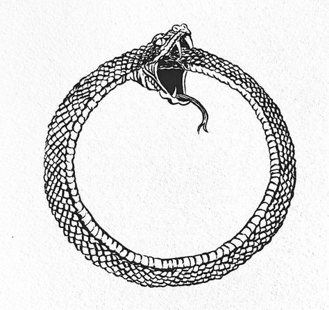 Oroboros Tattoo Design, Circular Tattoo Designs For Men, Line Aesthetic Tattoo, Snake Circle Tattoo, Ouroboros Drawing, Ouroboros Tattoo Design, Snake Eating Itself Tattoo, Ouroboros Art, Ouroboros Tattoo