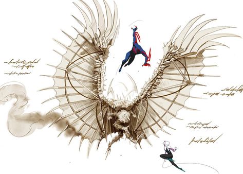 Gwen And Miguel, Vulture Spiderman, Mauro Belfiore, Vulture Marvel, The Vulture, Spider Man Across The Spider Verse, Spaider Man, Across The Spider Verse, Marvel Spiderman Art