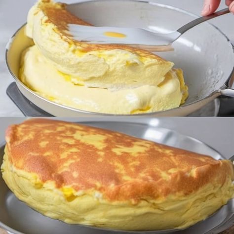 Light and fluffy omelet for breakfast. How To Make Fluffy Omelettes, How To Make A Fluffy Omelette, How To Make An Omelette Step By Step, Puffy Omelet Recipe, Ricotta Omelette, Omlet Recipes Easy, Best Omelette Recipe, Fluffy Omelette Recipe, Egg Omlet