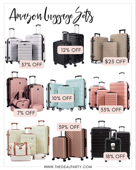 Cute Luggage Sets For Women, Amazon Carry On Luggage, Suitcase Set For Women, Womens Luggage Set, Amazon Suitcase, Luggage Sets For Women, Best Luggage For Travel, Amazon Luggage, Luggage Sets Cute