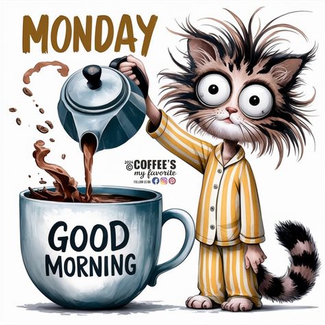 #coffeesmyfavorite #monday #mondaymotivation #mondaymood #mondayvibes #mondayblues #morningroutine #morning #morningmotivation #morningmotivationalquotes Monday Morning Greetings, Happy Monday Images, Funny Good Morning Messages, Good Morning Animals, Monday Greetings, Good Morning Cat, Good Morning Cartoon, Happy Monday Morning, Good Morning Snoopy