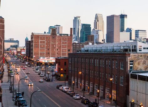 North Loop skyline Minneapolis Restaurants, Minneapolis Skyline, Mill City, Downtown Minneapolis, Enjoy Your Trip, Railroad Bridge, Record Stores, Neighborhood Guide, Round Two