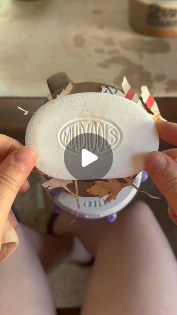 Sarah Catherine Gromek on Instagram: "I am IN LOVE with my white finishing sponge by @mudtools ! It’s perfect for smoothing out my water etched bottoms. I use it to soften edges and blend in any grog that has come to the surface during my process.   #process #howto #toolreview #mudtools #mudtoolsponges #sponge #etching #clay #pottery #wheelthrown #ceramics #studioday #tutorial #tyvek #waterresist #leaves" Adding Texture To Pottery, Grog Clay Pottery, Water Etching Ceramics, Salt Flour Water Clay, Water Etched Ceramics, Sponge Glaze Ceramics, Muddy Waters Glaze, I Am In Love, Pottery Techniques