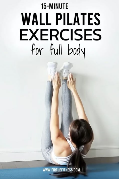 15 Minutes Wall Pilates Exercises | Full Body Wall Pilates Workout Wall Pilates Exercises, Wall Pilates Workout, Full Body Pilates Workout, Bigger Hips Workout, Pilates Workout Plan, Pilates Workout Videos, Wall Pilates, Pilates Workout Routine, Pilates Challenge