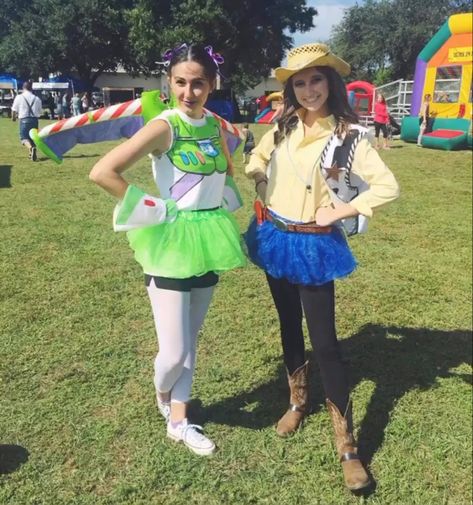 buzz lightyear & woody costume #halloween #costume #halloweencostume #buzightyear #woody #toystory #toystorycostume #disney #disneycostume #funny #funnycostume #dressup #bestfriendcostume #groupcostume #bffhalloweencostumes Halloween Costumes Woody And Buzz, Woody And Buzz Halloween Costumes, Buzz Costume Women, Diy Buzz Light Year Costume Women, Buzz Lightyear Costume Women Diy, Buzzlight Year Halloween Costumes, Buzz And Woody Costume, Buzz Lightyear Costume Women, Buzz Costume