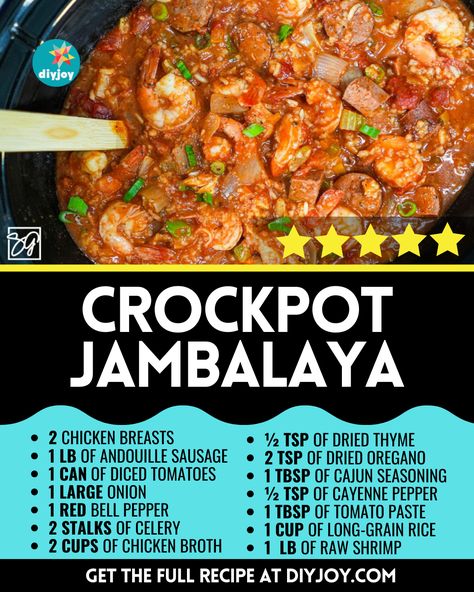 Crockpot Recipes Jambalaya, Jambalaya In Crockpot, Slow Cooker Jambalaya Recipe Crock Pots, Jumbulyia Recipes Crockpot, Stove Top Jambalaya, Jambalaya Recipe Easy Crock Pot, Jumbulyia Recipes, Pasta Jambalaya Recipe, Crockpot Jambalaya Recipe