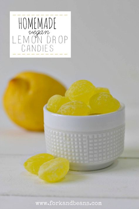 Home Made Candy, Lemon Drops, Vegan Candies, Candy Recipes Homemade, Homemade Candies, Diy Candy, Recipes Homemade, Candy Making, Lemon Recipes