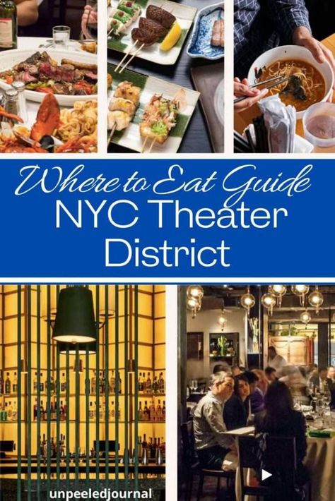 Here's the definitive travel food guide to where to eat in the NYC Theater District: Best restaurants, snacks, wine bars, and more. Plus: Rockefeller Center. via @unpeeledjournal Best Nyc Restaurants 2023, Best Chinese Restaurant In Nyc, Where To Eat In Midtown Nyc, Where To Eat Before A Broadway Show, Nyc Where To Eat, Nyc Theater District Restaurants, Best Restaurants Near Broadway Nyc, Best Restaurants In Nyc Times Square, Restaurants Near Broadway Nyc