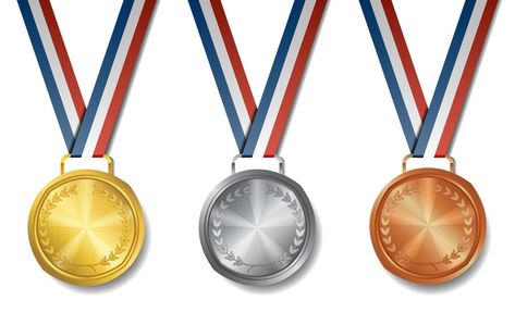 Set of gold, silver, bronze award medals Bronze Award, Silver Gold, For Free, Silver, Gold