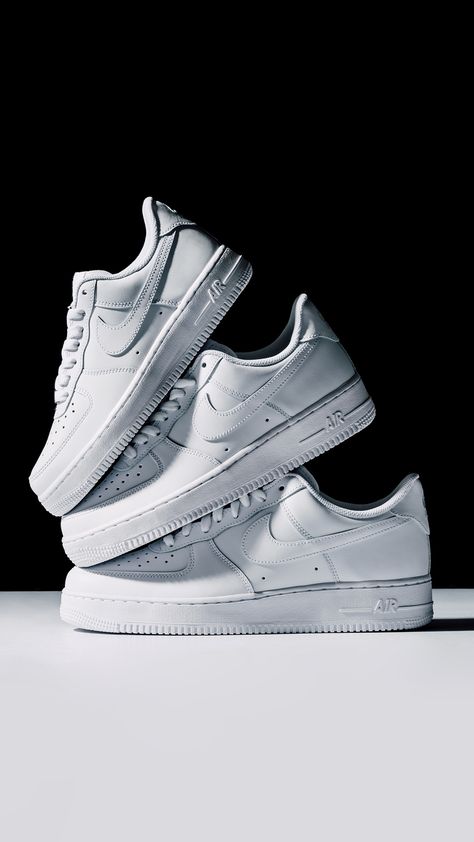 Nike Air Force White, Jordan 4 Fire Red, Air Force Families, Jordan 4 Red, Nike Force 1, Nike Shoes Air Force, All Nike Shoes, Shoes Photography, Sneaker Art