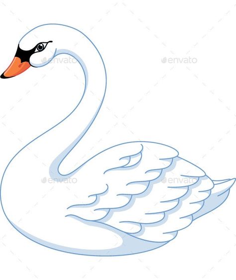 Swan - Animals Characters Swan Drawing, Swan Animal, Swan Tattoo, Swan Painting, Swans Art, Embroidery Transfers, Bird Drawings, Journal Doodles, Drawing Lessons