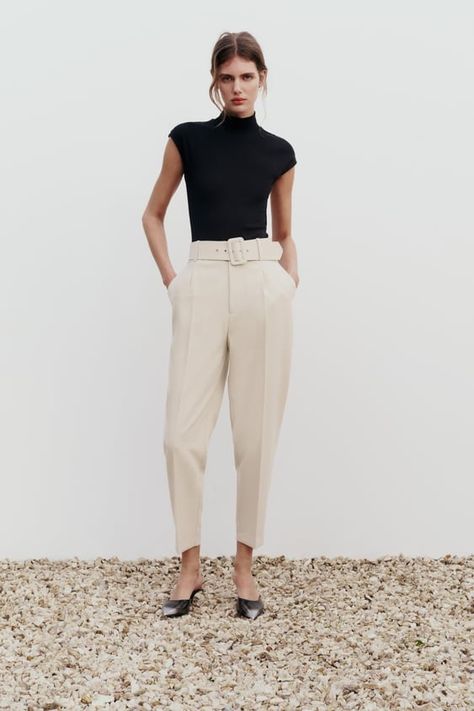 Women's Just In Clothes | Explore our New Arrivals | ZARA United States - Page 3 Zara Belted Pants Outfit, Zara Pants Outfit, Belted Pants Outfit, Zara Outfit, Belted Pants, Zara Pants, Zara United States, Pants Outfit, Zara