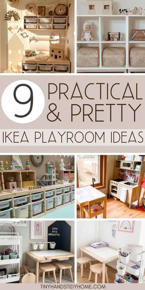 9 IKEA Playroom Ideas for Kids: Brilliant Design Ideas and Storage Solutions Trofast Ikea Kids, Toy Storage Ideas For Living Room, Ikea Trofast Playroom, Ikea Playroom Storage, Ikea Kallax Playroom, Ikea Playroom Ideas, Trofast Playroom, Ikea Toddler Room, Ikea Kallax Storage