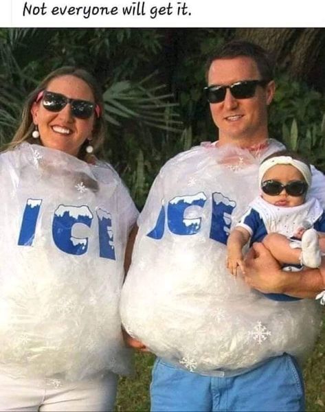 Pun Costumes, Punny Halloween Costumes, Carnaval Costume, Baby Kostüm, Ice Ice Baby, Family Halloween Costumes, Cute Halloween Costumes