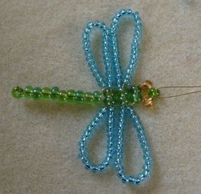 Seed Bead Tutorials, Beaded Dragon, Sudbury Ontario, Seed Beads Diy, Pola Manik, Beaded Dragonfly, Seed Bead Crafts, Pola Bordir, Wire Jewelry Tutorial