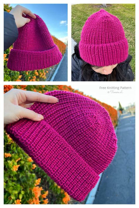 Half Fisherman Rib Beanie Free Knitting Pattern - Knitting Pattern Fisherman Rib Hat Pattern, Free Beanie Knitting Patterns Men Hats, Knit Fisherman Hat Pattern, Beanie Knit Pattern Free, Fishermans Rib Knitting Pattern Free, Fisherman Beanie Knitting Pattern, Crochet Fisherman Beanie, Fisherman Beanie Crochet, Fishermans Rib Knitting Pattern