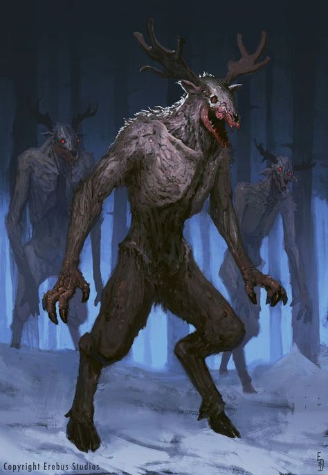 Wendigo Monster, Zombie Monster, Dark Creatures, Beast Creature, Fantasy Beasts, 다크 판타지, Monster Concept Art, Fantasy Monster, Skyfall