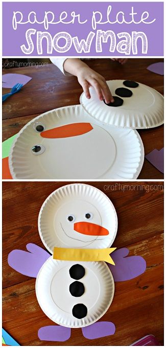 Paper Plate Snowman Craft #Frosty #Christmas or winter craft for kids to make! | CraftyMorning.com Paper Plate Snowman, Chili Easy, Chicken Christmas, Snowman Craft, Gift Crafts, Winter Craft, Ideas Craft, Winter Crafts For Kids, Daycare Crafts