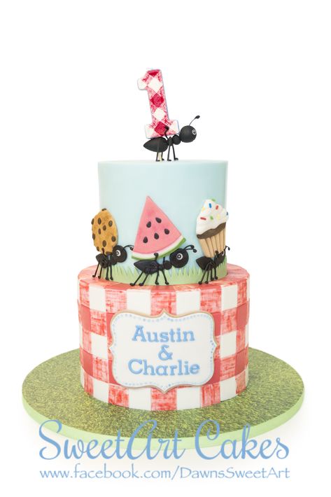 Bbq Theme Birthday Cake, Picnic Birthday Cake Ideas, Picnic Themed First Birthday Party, Bbq Theme Cake, Picnic Theme Cake, Bbq Birthday Cake, Birthday Cake Picnic, Bridal Bbq, Picnic First Birthday Party