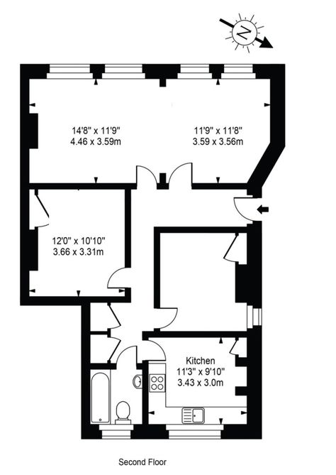 Floorplan for Carl and Ben's London Flat London Flat Floor Plan, Small Apartment Layout, Flat Plan, British Houses, Different Types Of Houses, London Cheap, Flat Layout, Hackney London, Victorian Mansion