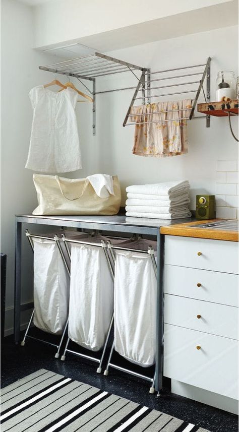 Household Design, Organized Laundry Room, Small Laundry Space, Ikea Laundry, Modern Farmhouse Laundry Room, Organized Laundry, Ikea Laundry Room, Koti Diy, Laundry Design