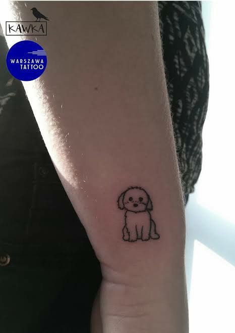 Maltese Tattoo Minimalist, Shih Tzu Tattoo Minimalist, Bichon Frise Tattoo, Tatoo Dog, Small Dog Tattoos, Mom Tattoo Designs, Cute Tiny Tattoos, Cool Small Tattoos, Memorial Tattoos