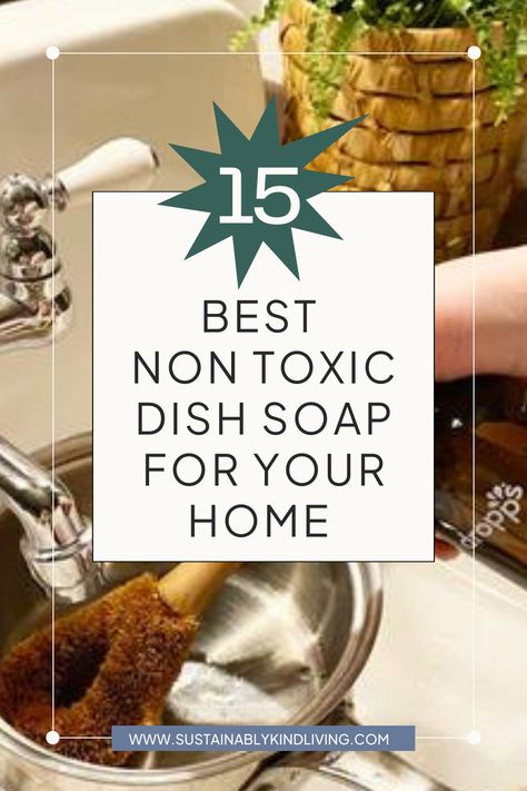 Looking for the safest non-toxic dish soap liquids and bars? Say goodbye to caked-on food, greasy pots, and pans with our favorite healthy dish soap finds of 2023! Get ready to discover a gentle, effective, and eco-friendly cleaning solution that leaves your dishes spotless while safeguarding your health and the planet. Non Toxic Dish Soap, Bar Dish Soap, Dish Soap Bar, Natural Dishwasher Detergent, Natural Dish Soap, Branch Basics, Pure Castile Soap, Natural Eyeliner, Soap For Sensitive Skin