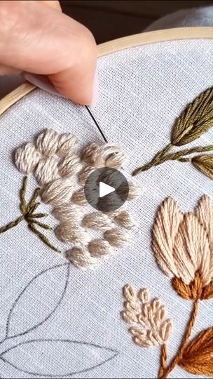 Ideas Embroidery, Embroidery Lessons, Needlework Embroidery, House Decorations, Embroidery Tutorials, Trending Videos, Floral Embroidery, Embroidery Stitches, Needlework