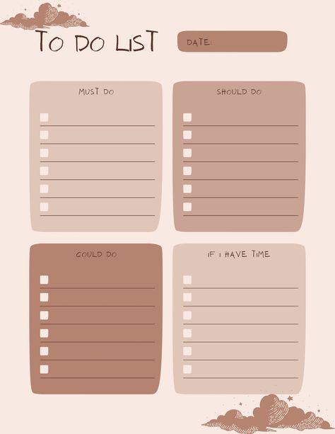 Handy dandy to do list that helps you prioritize what needs to be done throughout your day! To Do Aesthetic, Cute To Do List Template, Todo List Aesthetic, Aesthetic To Do List Template, To Do Lists, Aesthetic To Do List, To Do List Template, To Do List Aesthetic, To Do Lists Aesthetic