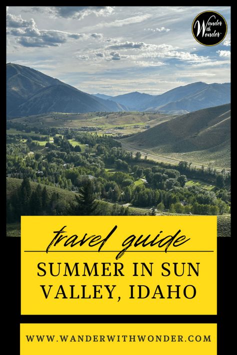 Escape summer heat in Sun Valley, Idaho, where picturesque mountain landscapes await. Read the Wander With Wonder guide to spending summer in Sun Valley. | Summer Getaways | Summer in Sun Valley | What to do in Sun Valley this summer | What to see in Idaho this summer Sun Valley Idaho Summer, Small Towns In California, Visit Idaho, Sun Valley Idaho, Mountain Landscapes, Mountain Travel, Utah National Parks, Family Travel Destinations, Sun Valley