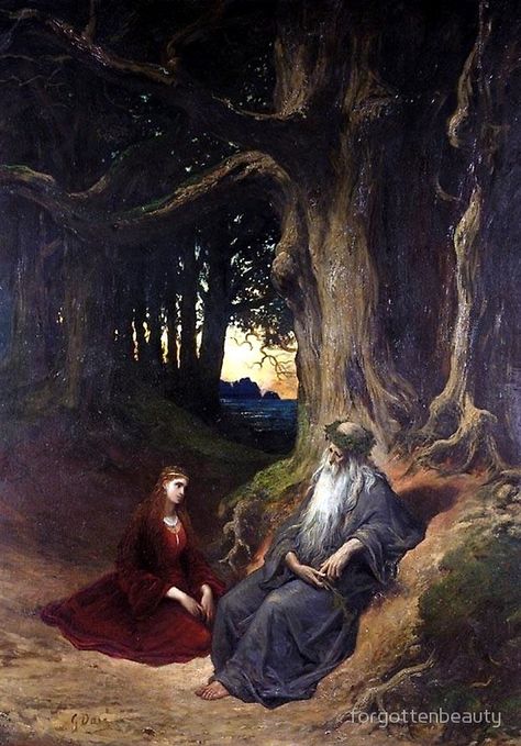 Mists Of Avalon, Roi Arthur, Gustave Dore, Pre Raphaelite, Norman Rockwell, Classical Art, Strasbourg, Old Man, In The Woods