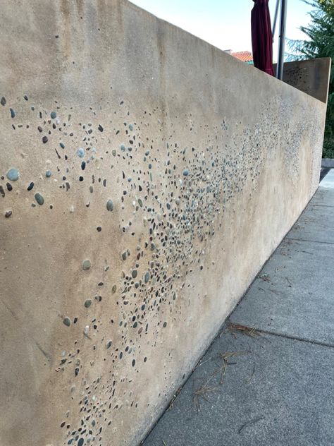 Plaster Garden Wall, Concrete Aesthetic, Landscape Plaza, Exposed Aggregate Concrete, Concrete Bar, Desert Green, Pavement Design, Concrete Terrazzo, Privacy Wall