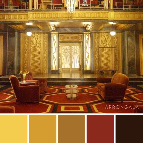 1920s Color Scheme, Arabian Color Palette, Theater Color Palette, Gold Red Color Palette, Old Hollywood Color Palette, Horror Color Palette, Adobe Color Palette, Arabian Majlis, Book Spot