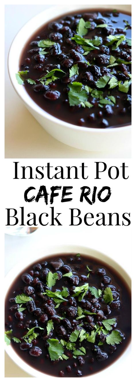 Instant Pot Cafe Rio Black Beans–from dried beans to cooked and seasoned in less than 45 minutes (no soaking required!). These black beans will be a hit at your next Mexican dinner. Cafe Rio Black Beans, Beans In Instant Pot, Cafe Rio, How To Soak Beans, Dried Black Beans, Black Bean Recipes, Cooking Dried Beans, Pot Recipes Easy, Cooking Black Beans