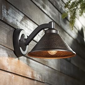 Kirkham 8 1/2" Wide Dark Sky Outdoor Wall Light Modern Barn Lights Exterior, Dark Sky Lighting Fixtures Outdoor, Log Cabin Exterior Lighting, Rustic Outdoor Lighting Fixtures, Dark Sky Lighting, Gooseneck Exterior Lighting, Outdoor Wall Lights On House Garage, Exterior Farmhouse Lighting, Outside Lights Front Door