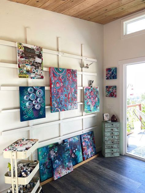 Refresh on the Wall Easel Garage Art Studio, Wall Easel, Art Studio Storage, Art Shed, Art Studio Space, Art Studio Organization, Art Studio Room, Art Studio Design, Beauty Words