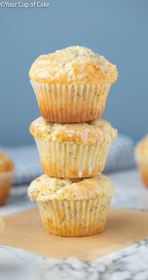 Almond Poppyseed Muffins Costco, Lemon Almond Muffins, Homemade Poppyseed Muffins, Costco Muffin Recipe, Almond Poppy Seed Muffins, Costco Muffins, Almond Poppyseed Muffins, Cup Of Cake, Almond Glaze