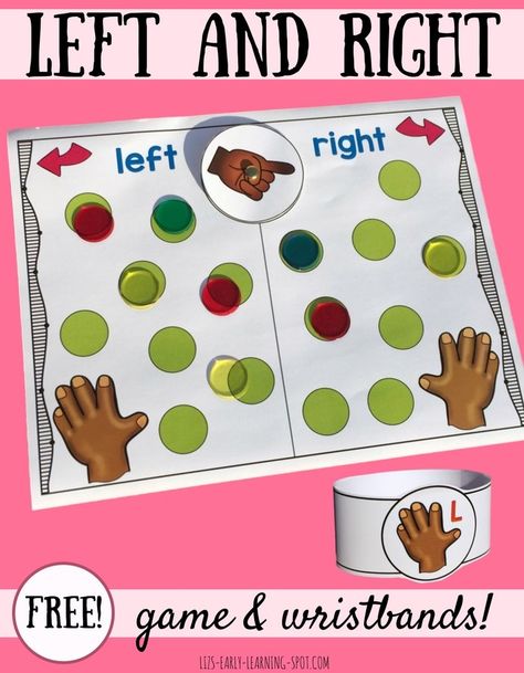 Practice learning left and right with these free wristbands and board game! Quotes About Children Learning, Daycare Forms, Kindergarten Games, Kindergarten Resources, Petite Section, Project Based Learning, Preschool Math, Toddler Learning, Learning Games