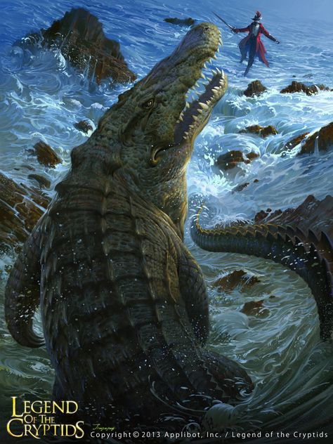 Artist: Jiefeng Jiao - Title: eyu - Card: Unknown Giant Crocodile Fantasy Art, Crocodile Concept Art, Gustave Crocodile, Giant Crocodile, 3d Creature, Wild Animals Photography, Creepy Monster, Wild Animals Pictures, Giant Monsters