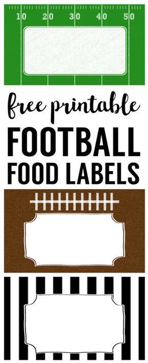 Football Food Labels free printable. DIY football party decorations for your super bow party, football team party, football birthday party, or baby shower. Diy Football Party, Labels Free Printable, Football Banquet, Football Party Decorations, Football Baby Shower, Football Diy, Bow Party, Sports Birthday Party, Football Theme Party