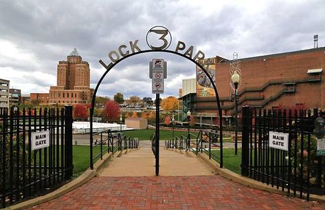 Lock 3 Park, Akron, Ohio, USA Park Amphitheater, Events Place, Beautiful Parks, Ville New York, Cuyahoga Falls, Hampton Inn, Akron Ohio, Ohio Usa, Beautiful Park