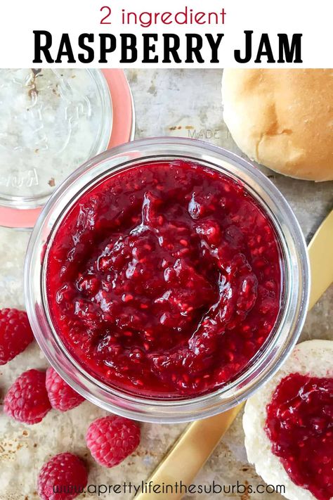 Fruit Jam Recipes, Homemade Raspberry Jam, Raspberry Jam Recipe, 2 Ingredient Recipes, Mary Berry Recipe, Jam Recipes Homemade, Raspberry Recipes, Peach Jam, Raspberry Sauce