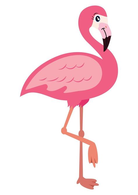 Pink flamingo vector illustration isolated on white background. Flamingo Clipart Flamingo Vector Illustration, Flamingo Illustration Graphics, Flamingos Art Illustration, Flamingo Projects, Flamingo Clip Art, Flamingo Drawing, Cartoon Flamingo, Flamingo Clipart, Cocomelon Cake