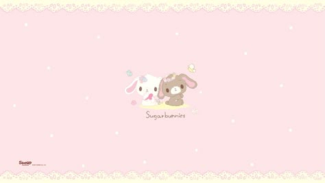 Sugarbunnies Desktop Wallpaper, Bunny Desktop Wallpaper Aesthetic, My Melody Wallpaper Ipad, My Melody Wallpaper Desktop, Sugarbunnies Wallpapers, My Melody Desktop Wallpaper, Wallpapers Coquette, Rabbit Background, Sugar Bunnies