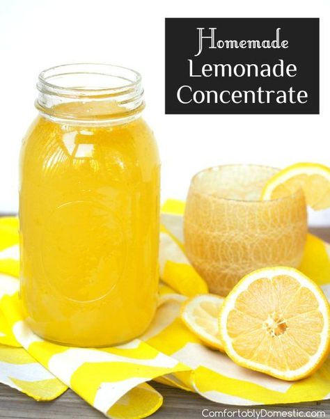 Summer's favorite thirst quencher! Homemade Lemonade Concentrate is a Minute Maid Copy Cat Recipe | www. ComfortablyDomestic.com @comfortdomestic Lemon Concentrate Recipes, Lemonade Syrup Recipe, Lemonade Recipe With Lemon Juice, Homemade Lemonade Concentrate, Lemonade Concentrate Recipe, Lemonade Syrup, Lemonade Beyonce, Recipe With Lemon, Homemade Lemonade Recipes